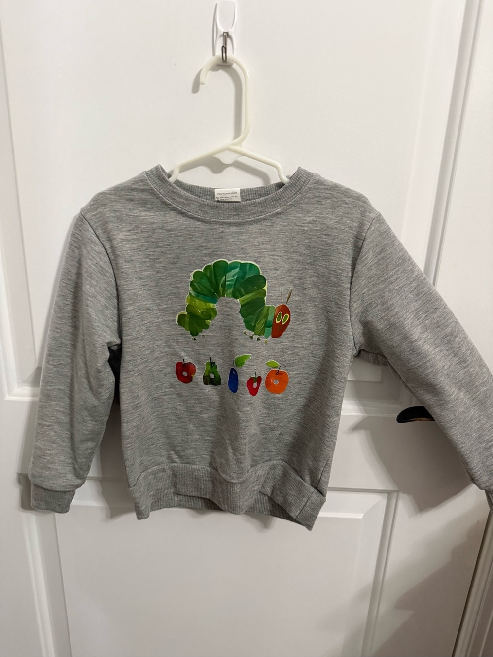 Grey Kids Sweatshirt with The Very Hungry Caterpillar Graphic